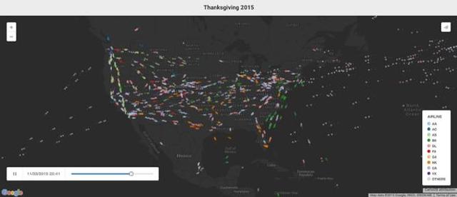Google Flights 上的美国感恩节